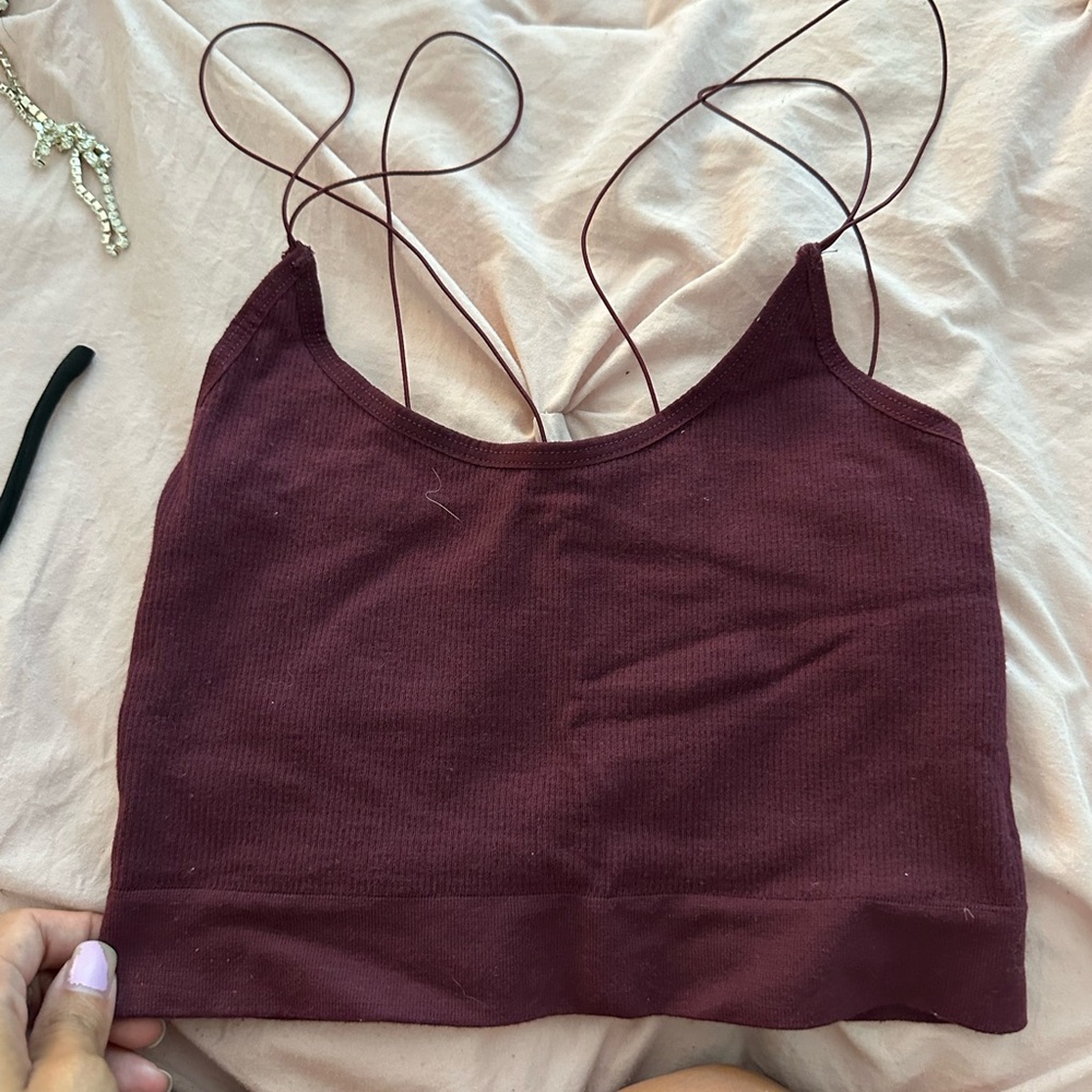 Urban Outfitters Red Sleeveless Crop Camisole